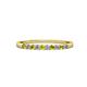3 - Clara 1.80 mm Yellow and White Lab Grown Diamond 10 Stone Wedding Band 