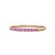 1 - Clara 2.00 mm Pink Sapphire and Lab Grown Diamond 10 Stone Wedding Band 