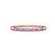 3 - Clara 2.00 mm Pink Sapphire and Lab Grown Diamond 10 Stone Wedding Band 