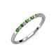 2 - Clara 2.00 mm Green Garnet and Lab Grown Diamond 10 Stone Wedding Band 