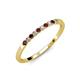 2 - Clara 2.00 mm Red Garnet and Lab Grown Diamond 10 Stone Wedding Band 