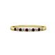 3 - Clara 2.00 mm Red Garnet and Lab Grown Diamond 10 Stone Wedding Band 