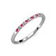 2 - Clara 2.00 mm Rhodolite Garnet and Lab Grown Diamond 10 Stone Wedding Band 