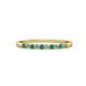 3 - Clara 2.00 mm Emerald and Lab Grown Diamond 10 Stone Wedding Band 