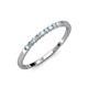2 - Clara 2.00 mm Aquamarine and Lab Grown Diamond 10 Stone Wedding Band 