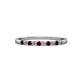 3 - Clara 2.00 mm Red Garnet and Lab Grown Diamond 10 Stone Wedding Band 