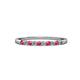 3 - Clara 2.00 mm Rhodolite Garnet and Lab Grown Diamond 10 Stone Wedding Band 
