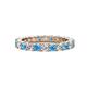 1 - Joyce 3.40 mm Blue Topaz and Lab Grown Diamond Eternity Band 