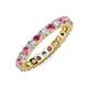 4 - Joyce 3.40 mm Rhodolite Garnet and Lab Grown Diamond Eternity Band 