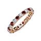 4 - Joyce 3.40 mm Red Garnet and Lab Grown Diamond Eternity Band 