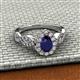 5 - Susan Prima Blue Sapphire and Diamond Halo Engagement Ring 