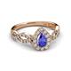 5 - Susan Prima Tanzanite and Diamond Halo Engagement Ring 