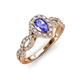 6 - Susan Prima Tanzanite and Diamond Halo Engagement Ring 