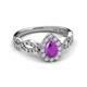 5 - Susan Prima Amethyst and Diamond Halo Engagement Ring 