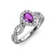 6 - Susan Prima Amethyst and Diamond Halo Engagement Ring 