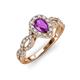 6 - Susan Prima Amethyst and Diamond Halo Engagement Ring 