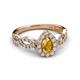 5 - Susan Prima Citrine and Diamond Halo Engagement Ring 