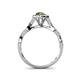 7 - Susan Prima Peridot and Diamond Halo Engagement Ring 