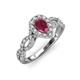 6 - Susan Prima Rhodolite Garnet and Diamond Halo Engagement Ring 