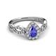 5 - Susan Prima Tanzanite and Diamond Halo Engagement Ring 