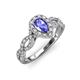 6 - Susan Prima Tanzanite and Diamond Halo Engagement Ring 