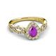 5 - Susan Prima Amethyst and Diamond Halo Engagement Ring 