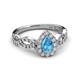 5 - Susan Prima Blue Topaz and Diamond Halo Engagement Ring 