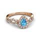 5 - Susan Prima Blue Topaz and Diamond Halo Engagement Ring 