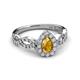 5 - Susan Prima Citrine and Diamond Halo Engagement Ring 