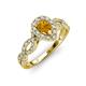 6 - Susan Prima Citrine and Diamond Halo Engagement Ring 