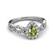 5 - Susan Prima Peridot and Diamond Halo Engagement Ring 