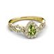 5 - Susan Prima Peridot and Diamond Halo Engagement Ring 
