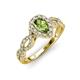 6 - Susan Prima Peridot and Diamond Halo Engagement Ring 