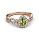 5 - Susan Prima Peridot and Diamond Halo Engagement Ring 