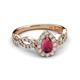 5 - Susan Prima Rhodolite Garnet and Diamond Halo Engagement Ring 