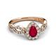 5 - Susan Prima Ruby and Diamond Halo Engagement Ring 