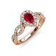 6 - Susan Prima Ruby and Diamond Halo Engagement Ring 