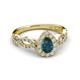 5 - Susan Prima London Blue Topaz and Diamond Halo Engagement Ring 