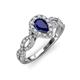 6 - Susan Prima Blue Sapphire and Diamond Halo Engagement Ring 