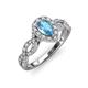 6 - Susan Prima Blue Topaz and Diamond Halo Engagement Ring 