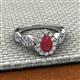 5 - Susan Prima Ruby and Diamond Halo Engagement Ring 