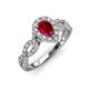 6 - Susan Prima Ruby and Diamond Halo Engagement Ring 
