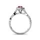 7 - Susan Prima Ruby and Diamond Halo Engagement Ring 