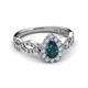 5 - Susan Prima London Blue Topaz and Diamond Halo Engagement Ring 
