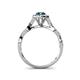 7 - Susan Prima London Blue Topaz and Diamond Halo Engagement Ring 
