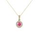1 - Azaria Pink Tourmaline and Diamond Halo Pendant 