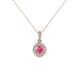 1 - Azaria Pink Tourmaline and Diamond Halo Pendant 