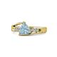 1 - Medora 1.04 ctw Trillion shape Aquamarine (7.00 mm) accented Natural Diamonds Engagement Ring 