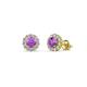 1 - Ayana Round Amethyst and Diamond Halo Stud Earrings 