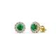 1 - Ayana Round Emerald and Diamond Halo Stud Earrings 